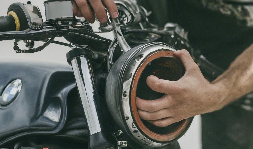 bmw k100 cafe racer headlight installation