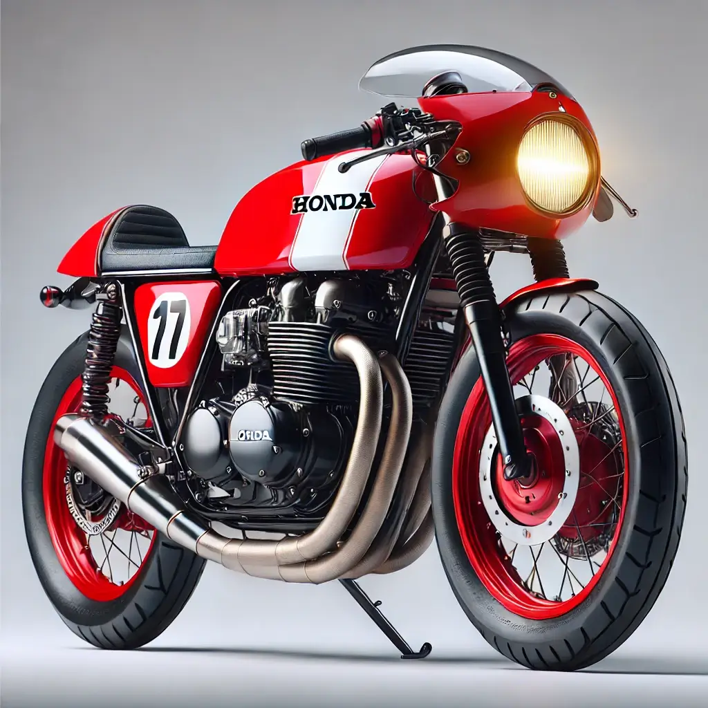 Classic Honda Red and White honda cafe racer color scheme