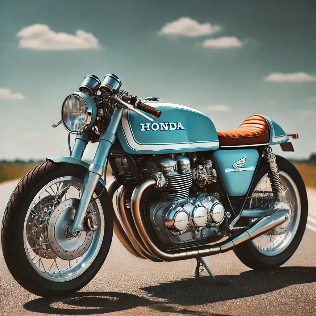 Vintage Blue and White honda cafe racer color scheme