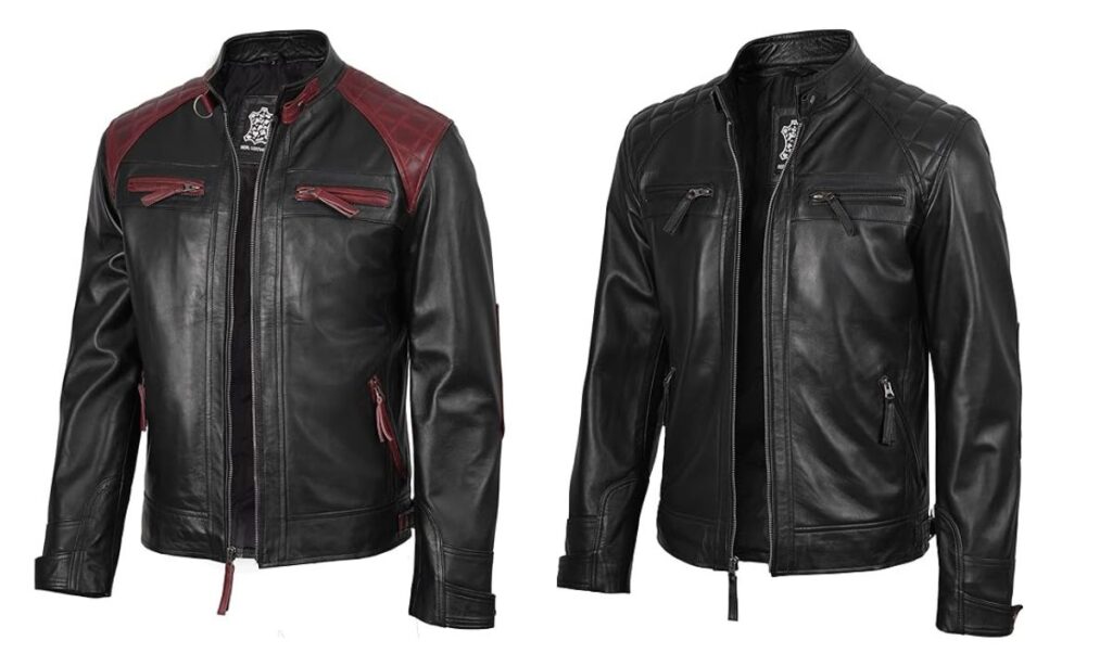Blingsoul Leather Jacket – Quilted Café Racer Style