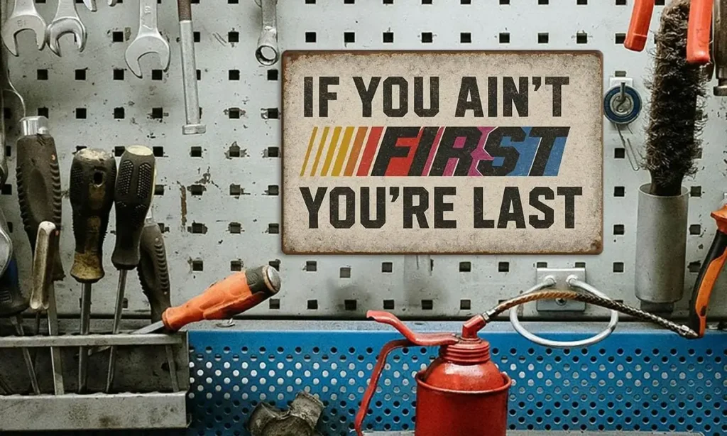 MEIZIJI “If You Ain’t First You’re Last” Tin Sign