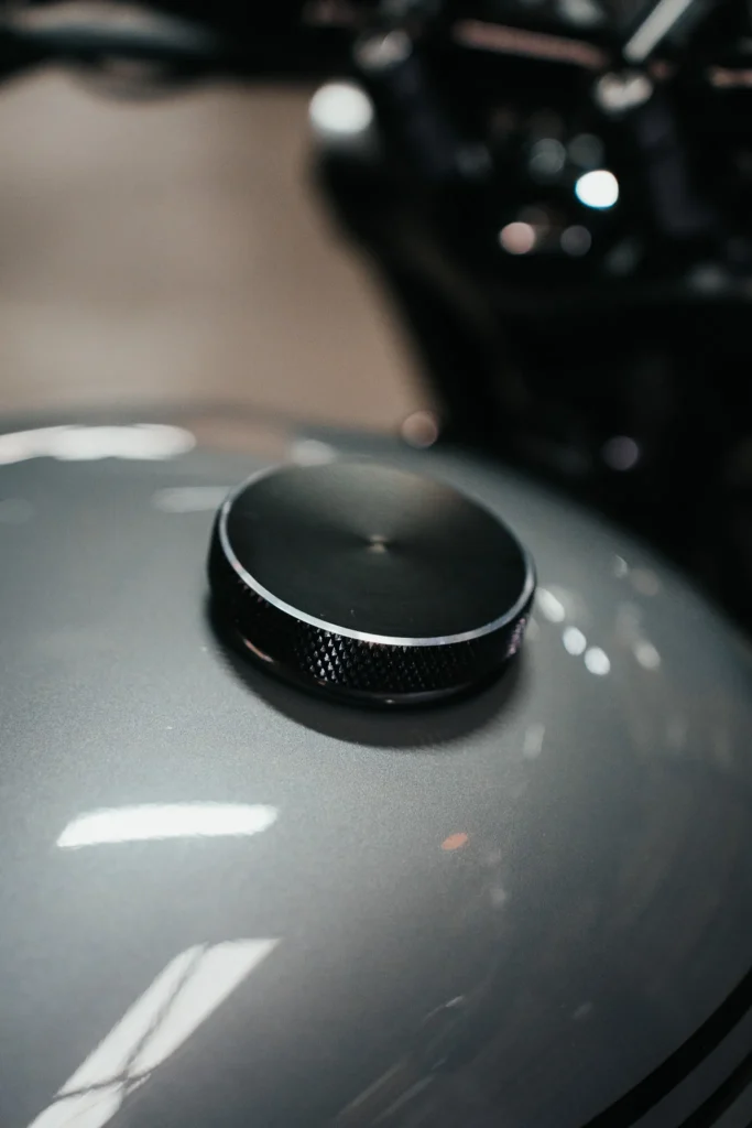 Custom Pearl Grey paint finish on Triumph 1200 Bobber designed by FCR Original