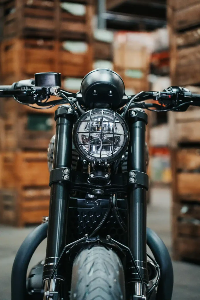 Close-up of Triumph 1200 Bobber Headlight